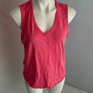 Bobi hot pink v-neck tank top